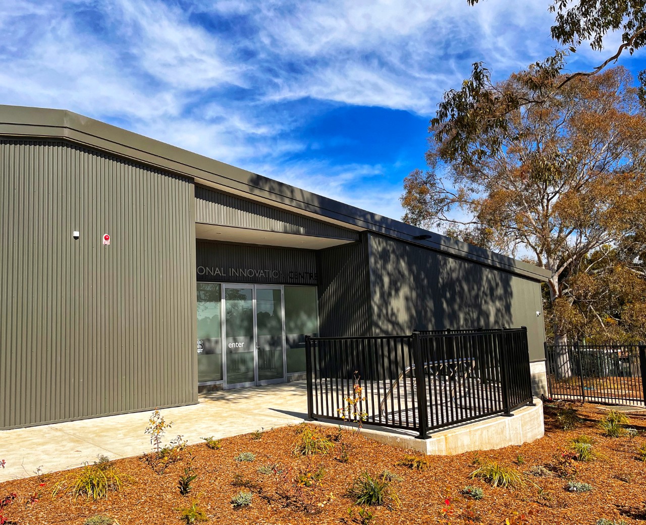 Modern vocational learning building at Seven Hills High School